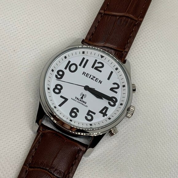 Reizen Talking Atomic Men Watch White Face Black Numbers 42mm running - Picture 2 of 8